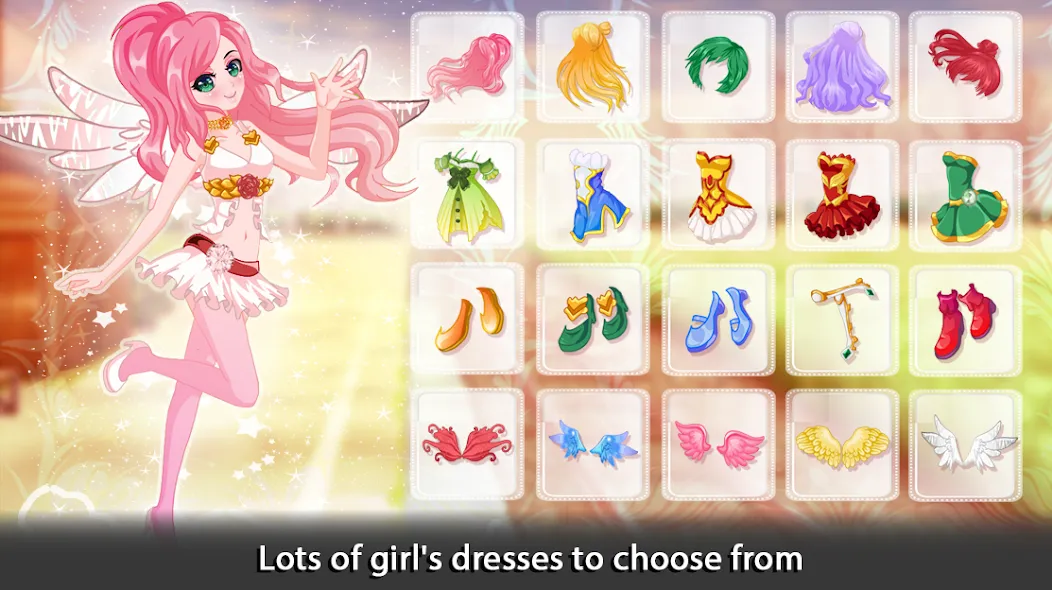 Dress Up Angel Anime Girl Game  [МОД Бесконечные монеты] Screenshot 1