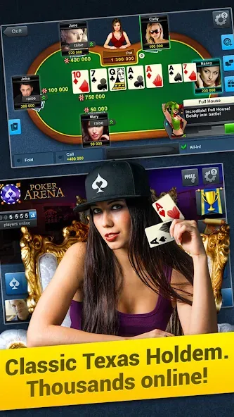 Poker Arena: texas holdem game (Покер Арена)  [МОД Меню] Screenshot 1