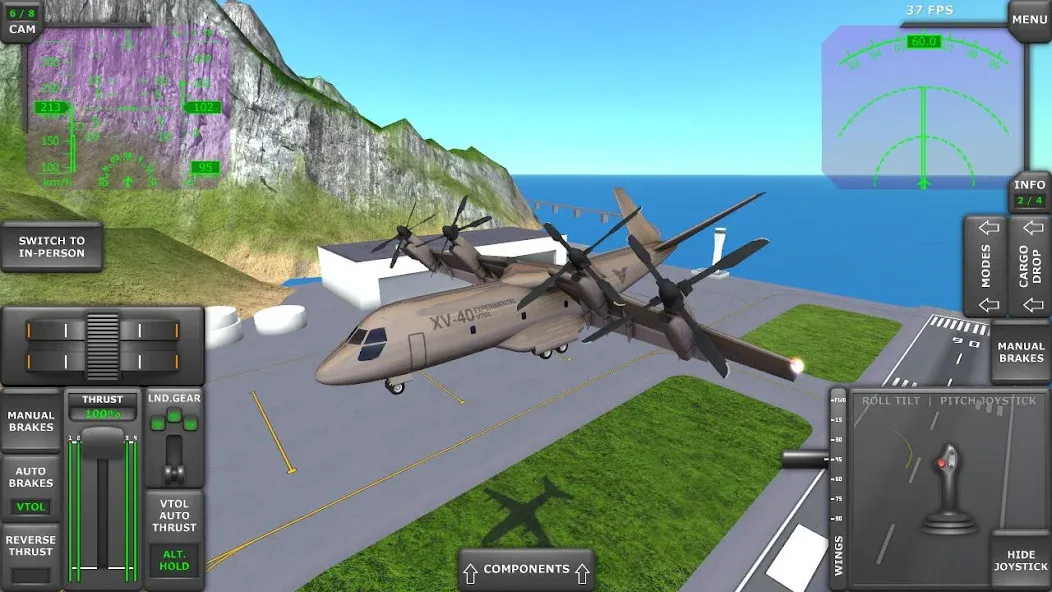 Turboprop Flight Simulator (Турбовинтовой симулятор полета 3D)  [МОД Unlocked] Screenshot 4