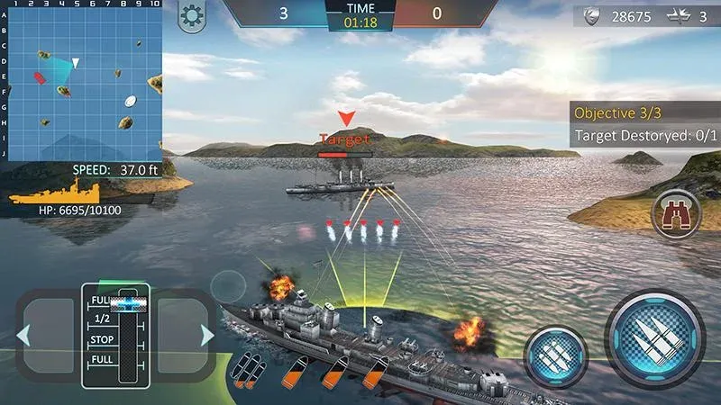 Warship Attack 3D  [МОД Бесконечные монеты] Screenshot 2