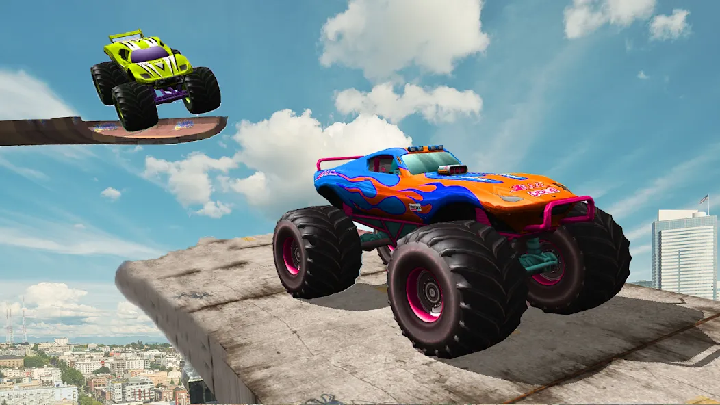 Monster Truck Car Game 3d (Монстр Трак Стант)  [МОД Unlocked] Screenshot 1