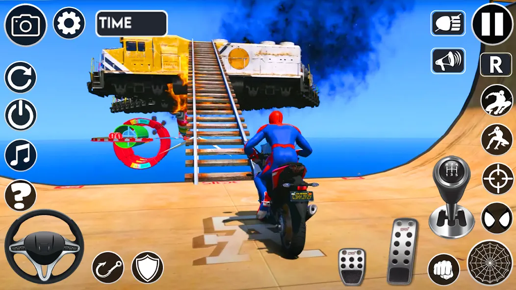 Superhero Tricky Bike Stunt (упергерой Трики Байк Стант)  [МОД Бесконечные деньги] Screenshot 2