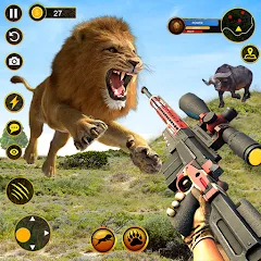 Взломанная Sniper Animal Deer Hunter Game (Снайперские игры на животных)  [МОД Menu] - полная версия apk на Андроид