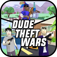 Скачать взломанную Dude Theft Wars Shooting Games (Дуд Тефт Варс)  [МОД Много денег] - последняя версия apk на Андроид