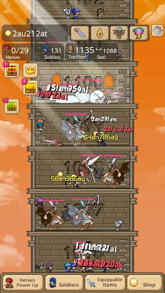 Tower of Hero (Тауэр оф Хиро)  [МОД Много монет] Screenshot 3