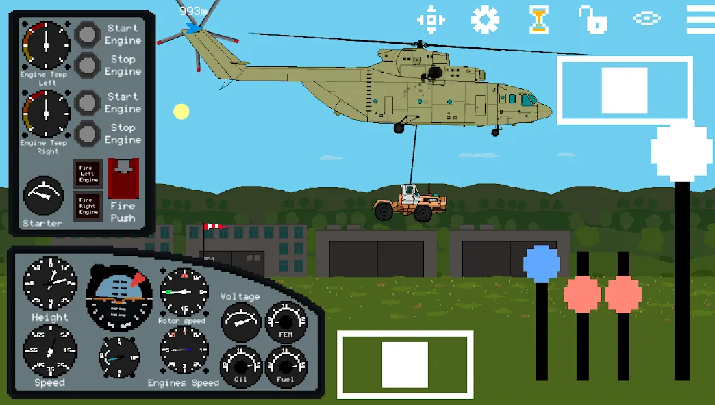 Pixel Helicopter Simulator (Пиксельный симулятор вертолета)  [МОД Все открыто] Screenshot 4