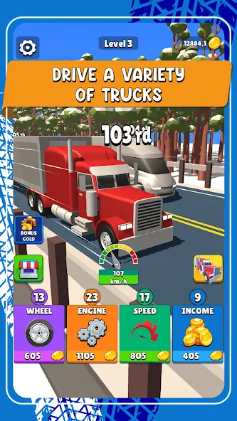 Idle Truck Racing : Cybertruck (Айдл Трак Рейсинг)  [МОД Бесконечные монеты] Screenshot 3