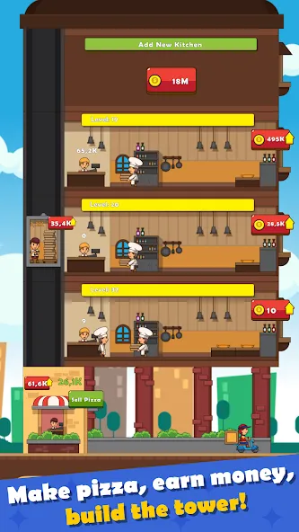 Pizza Tower: Idle Tycoon (Пицца Тауэр)  [МОД Mega Pack] Screenshot 2