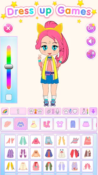 Chibi Doll Dress Up Games  [МОД Много монет] Screenshot 1