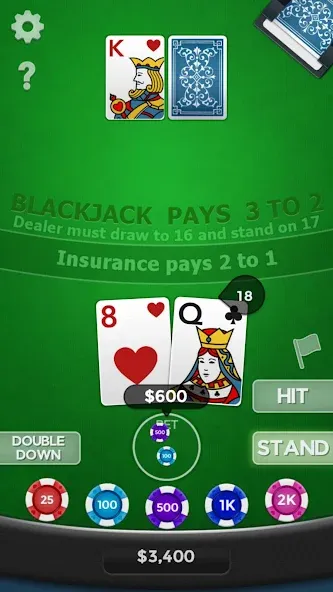 Blackjack 21  [МОД Бесконечные деньги] Screenshot 2