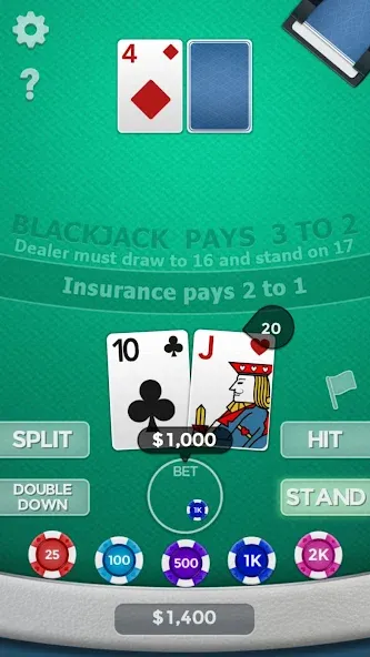 Blackjack 21  [МОД Бесконечные деньги] Screenshot 5