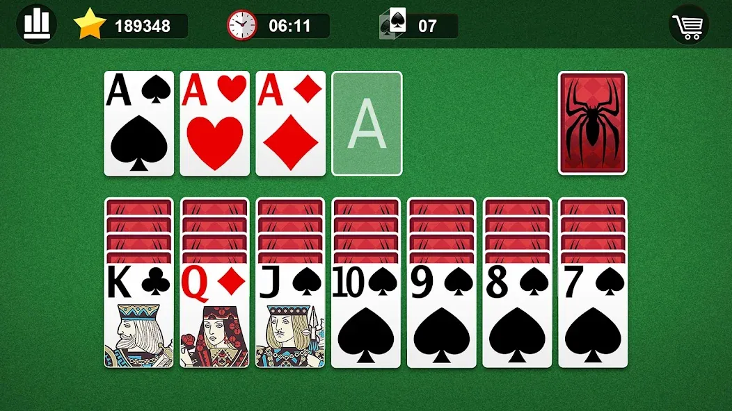 Spider Solitaire  [МОД Mega Pack] Screenshot 4