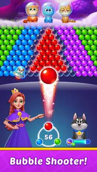 Bubble Shooter Kingdom  [МОД Menu] Screenshot 2