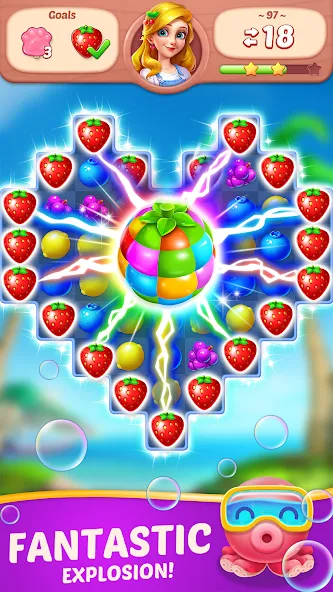 Fruit Diary - Match 3 Games  [МОД Меню] Screenshot 2