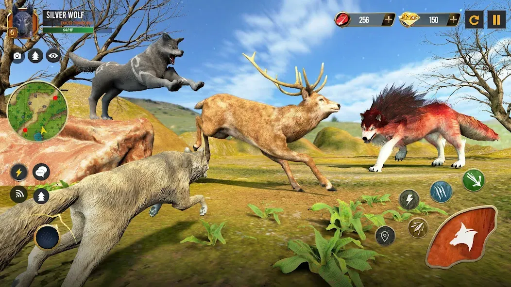 Wild Wolf Simulator Wolf Games  [МОД Много монет] Screenshot 5