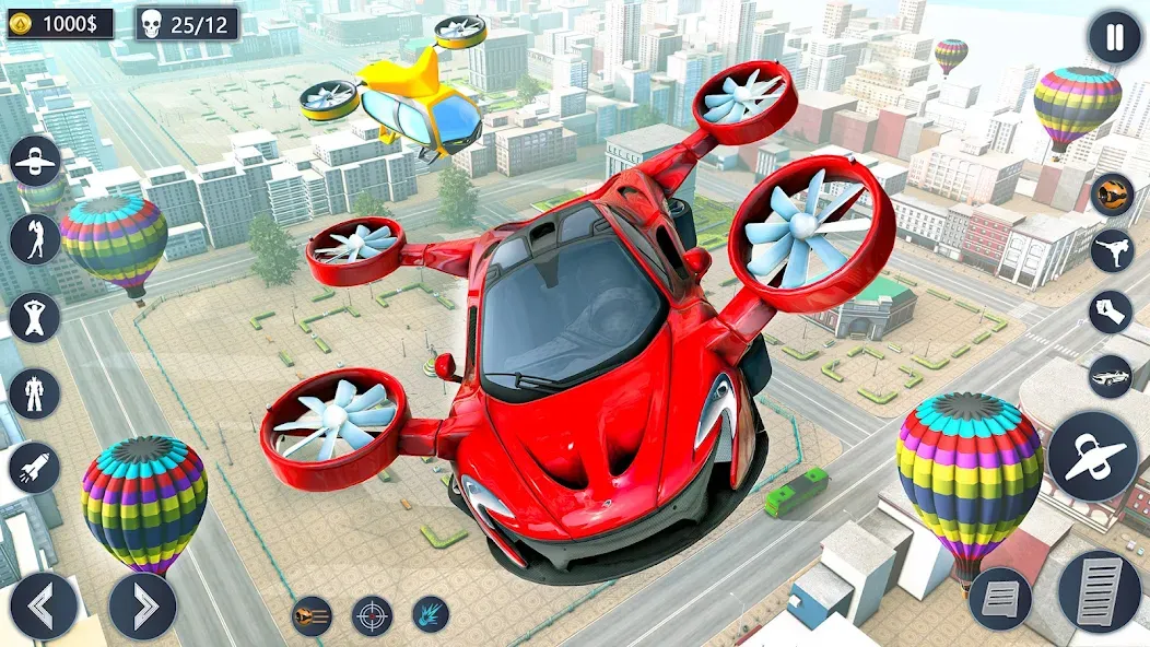 Flying Car Robot Game Car Game  [МОД Бесконечные монеты] Screenshot 1