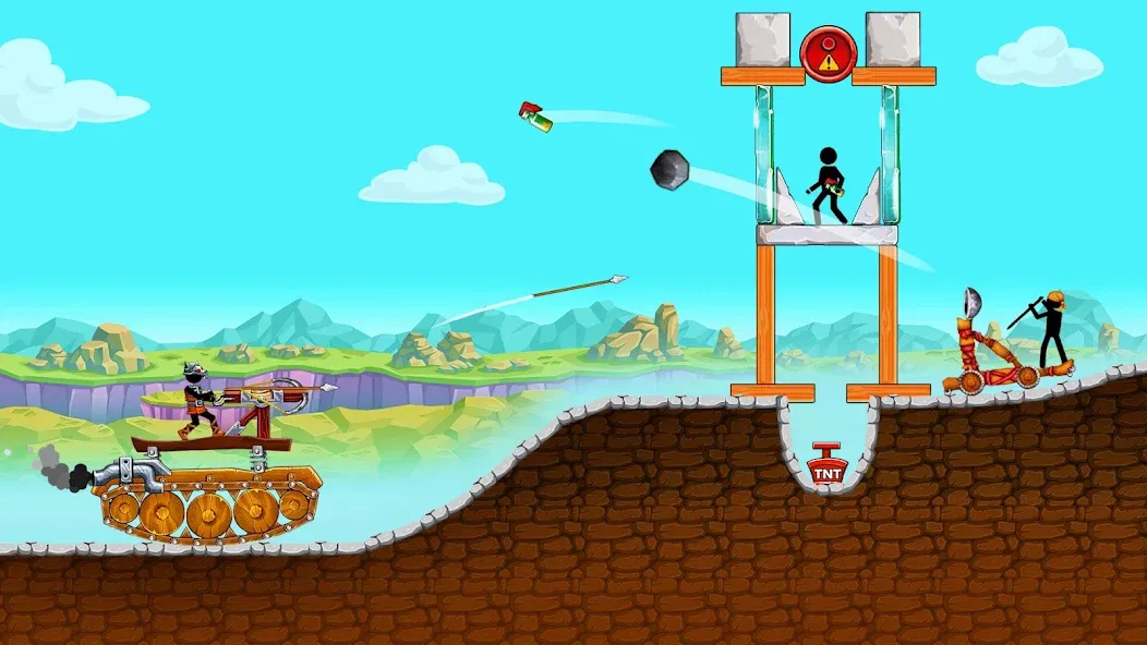 The Tank: Stick pocket hill (Зе Тенк)  [МОД Много денег] Screenshot 1