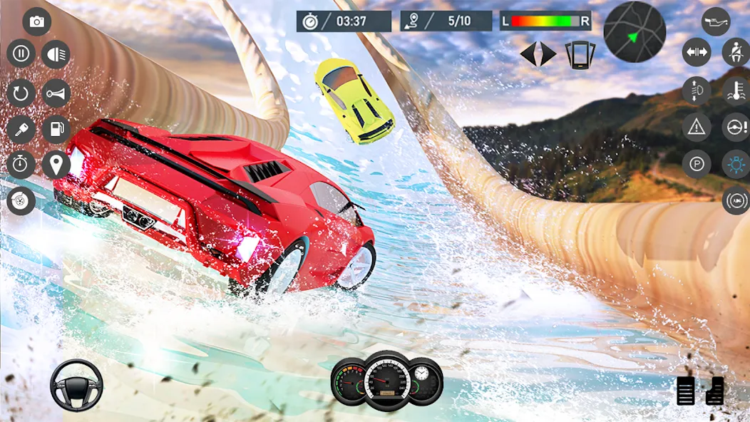 Water Slide Car Race games (Ватер Слайд Кар Рейс игры)  [МОД Меню] Screenshot 1