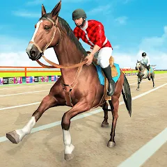 Скачать взлом Mounted Horse Racing Games  [МОД Много денег] - стабильная версия apk на Андроид