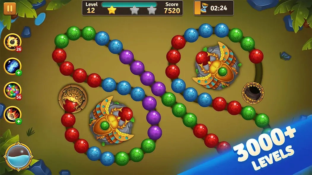 Jungle Marble Blast  [МОД Бесконечные монеты] Screenshot 3