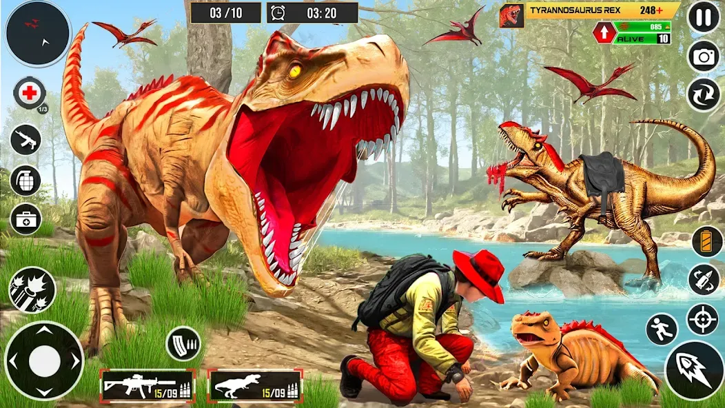 Real Dino Hunter 3D Gun Games (Уайлд Динозавр Хантер Ган Геймс)  [МОД Много денег] Screenshot 1