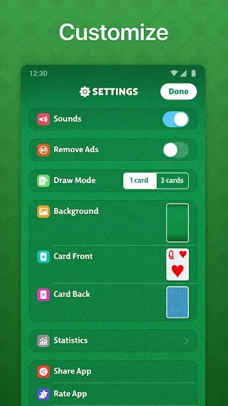 Solitaire - Classic Card Game (Солитер)  [МОД Много монет] Screenshot 5