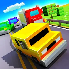 Скачать взломанную Blocky Highway: Traffic Racing (Блоки Хайвей)  [МОД Много монет] - стабильная версия apk на Андроид