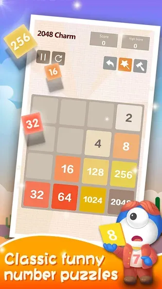 Number Charm: Slide Puzzle (Две тысячи сорок восемь)  [МОД Бесконечные деньги] Screenshot 4