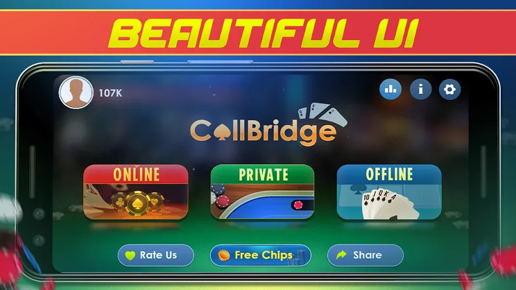 Call Bridge Card Game - Spades (Карточная игра Колл Бридж)  [МОД Unlimited Money] Screenshot 1