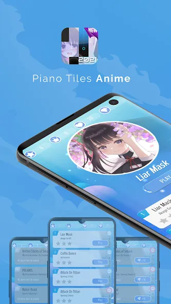 Piano Anime Tiles Music (Пиано Аниме Плитки Музыка)  [МОД Бесконечные деньги] Screenshot 1