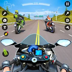 Скачать взлом Moto Traffic Bike Race Game 3d (Мото Трафик Байк Рейс Гейм 3д)  [МОД Unlimited Money] - последняя версия apk на Андроид