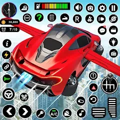 Взломанная Flying Car Robot Shooting Game  [МОД Unlocked] - полная версия apk на Андроид