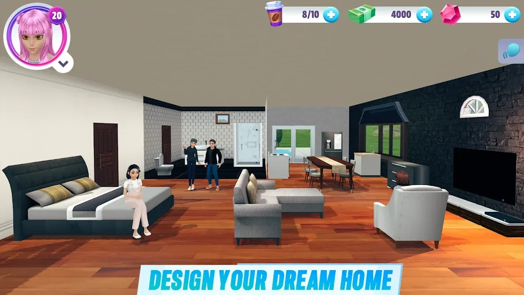 Virtual Sim Story: Home & Life (Виртуальная история симулятора)  [МОД Много денег] Screenshot 2