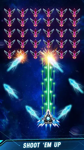 Space shooter - Galaxy attack (Спейс шутер)  [МОД Бесконечные монеты] Screenshot 1