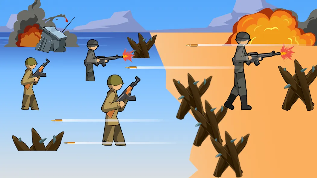 Stickman WW2 (Стикмэн Вторая Мировая война)  [МОД Unlocked] Screenshot 1