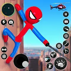 Скачать взлом Flying Stickman Rope Hero Game  [МОД Бесконечные деньги] - последняя версия apk на Андроид