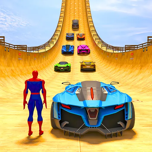 Superhero Car: Mega Ramp Games (Рамп Кар Гейм)  [МОД Много монет] Screenshot 2