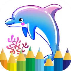 Скачать взломанную dolphin coloring game (дельфин раскраска игра)  [МОД Menu] - последняя версия apk на Андроид