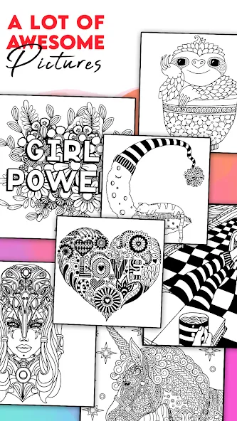 Coloring for adults offline  [МОД Unlimited Money] Screenshot 2