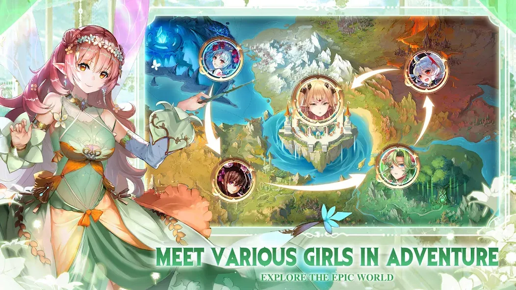 Girls' Connect: Idle RPG  [МОД Много денег] Screenshot 5