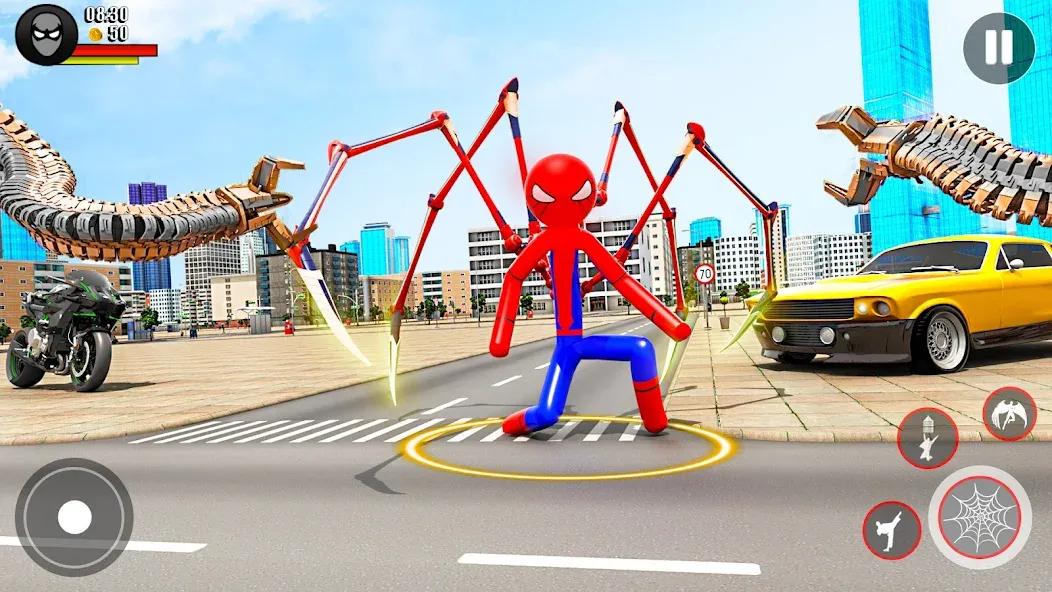 Spider Game-Stickman Rope Hero  [МОД Бесконечные деньги] Screenshot 2