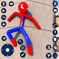 Скачать взломанную Spider Game-Stickman Rope Hero  [МОД Бесконечные деньги] - стабильная версия apk на Андроид