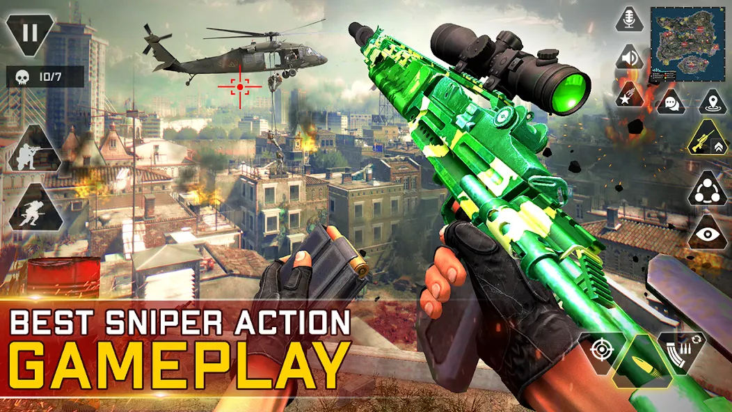 Sniper Gun Shooting game (ИГИ Снайпер Оружие Стрелялки Игры)  [МОД Все открыто] Screenshot 5