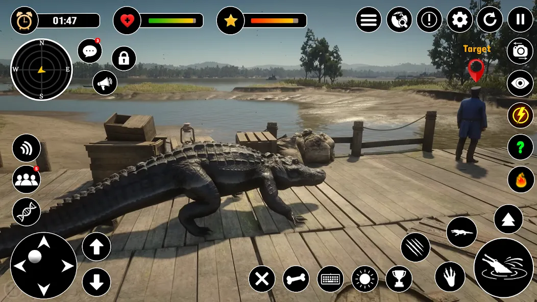 Animal Crocodile Attack Sim (Энимал Крокодайл Аттак Сим)  [МОД Меню] Screenshot 2