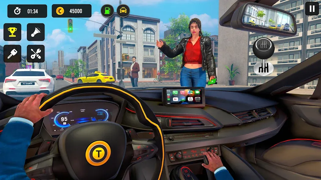 Taxi Simulator 3d Taxi Driver  [МОД Бесконечные монеты] Screenshot 1