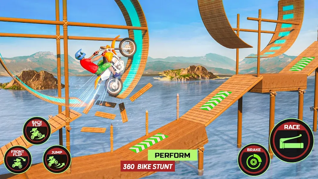 Motor Bike Stunt Racing Games (Мотор Байк Стант Гонки Игры)  [МОД Бесконечные деньги] Screenshot 2