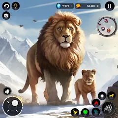 Взломанная Lion Simulator Wild Lion Games  [МОД Много денег] - стабильная версия apk на Андроид