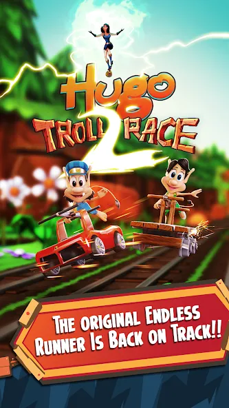 Hugo Troll Race 2: Rail Rush (Хуго Тролл Гонка 2)  [МОД Unlimited Money] Screenshot 1