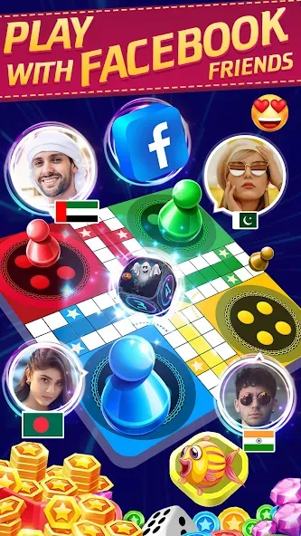 Online Ludo Game Multiplayer (Лудо Мастер Лудо Дайс Кинг)  [МОД Menu] Screenshot 1