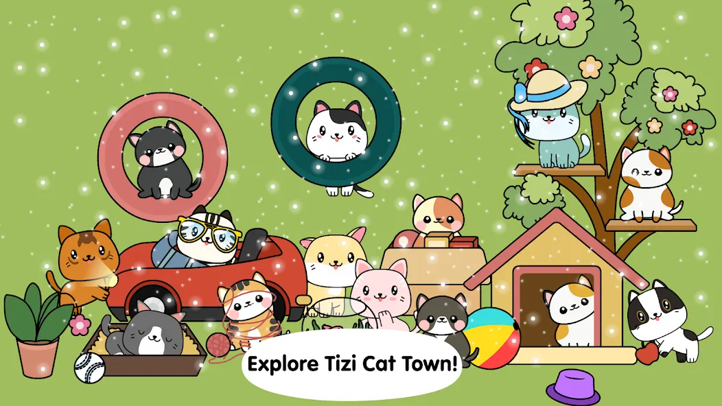 My Cat Town - Tizi Pet Games  [МОД Unlocked] Screenshot 1